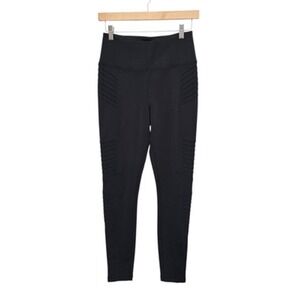 Athleta Leggings Womens Small Black Delancey Moto Tight High Rise‎ Ankle Zip